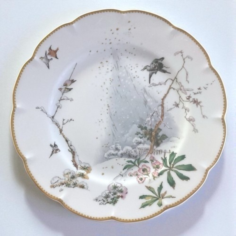 Vintage Haviland France Hiver Theatre Des Saisons‎ Dinner Plate 10" Gold Edge